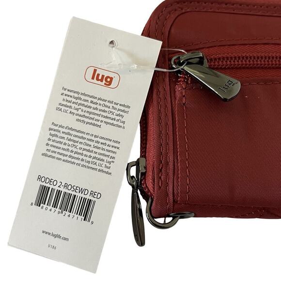 LUG Rodeo RFID Quilted Wristlet Zip Around Small Wallet in Rosewood Red NWT - Picture 4 of 9